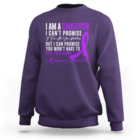 Alzheimer's Caregiver Support Sweatshirt Purple Ribbon Hope Graphic