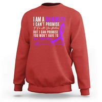 Alzheimer's Caregiver Support Sweatshirt Purple Ribbon Hope Graphic