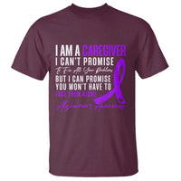 Alzheimer's Caregiver Support T Shirt Purple Ribbon Hope Graphic