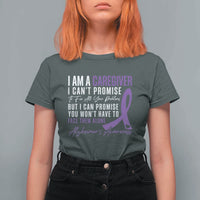 Alzheimer's Caregiver Support T Shirt For Women Purple Ribbon Hope Graphic