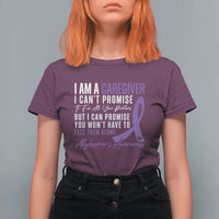 Alzheimer's Caregiver Support T Shirt For Women Purple Ribbon Hope Graphic