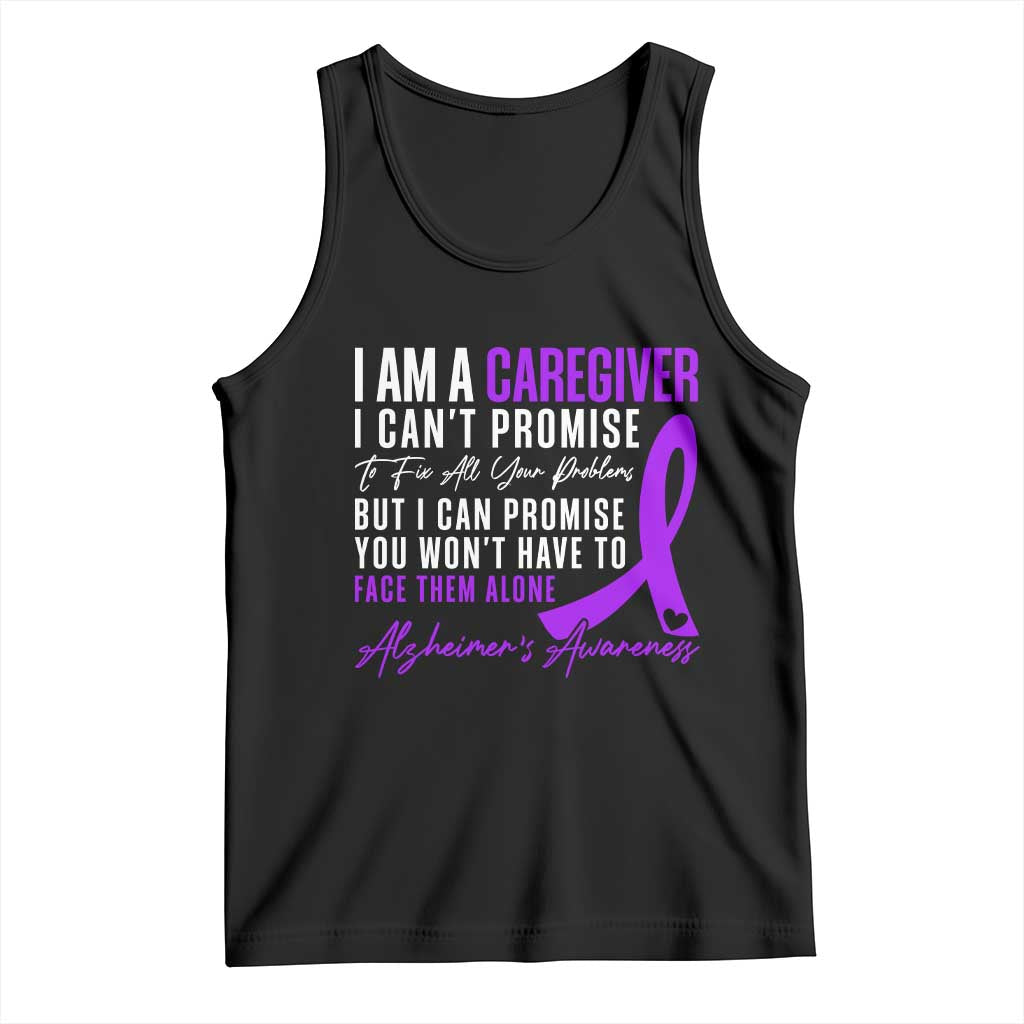 Alzheimer's Caregiver Support Tank Top Purple Ribbon Hope Graphic