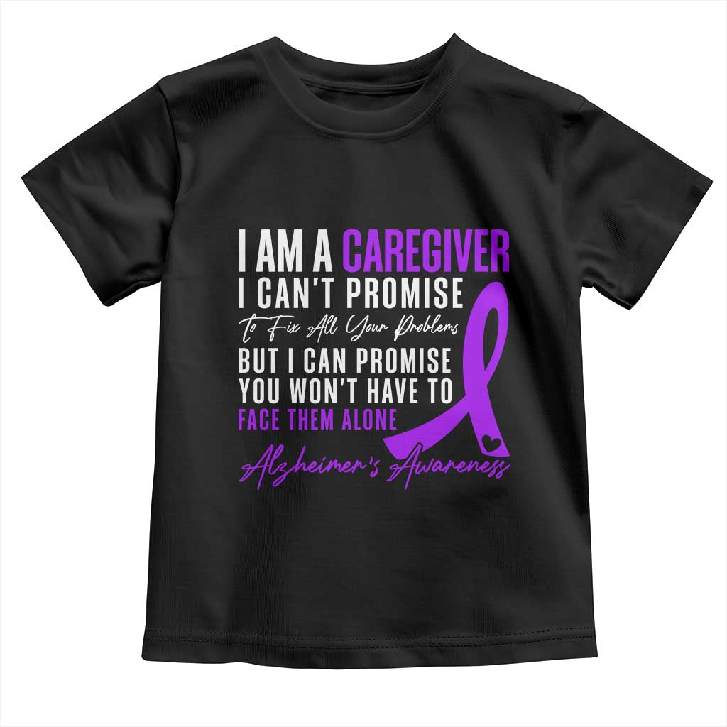 Alzheimer's Caregiver Support Toddler T Shirt Purple Ribbon Hope Graphic