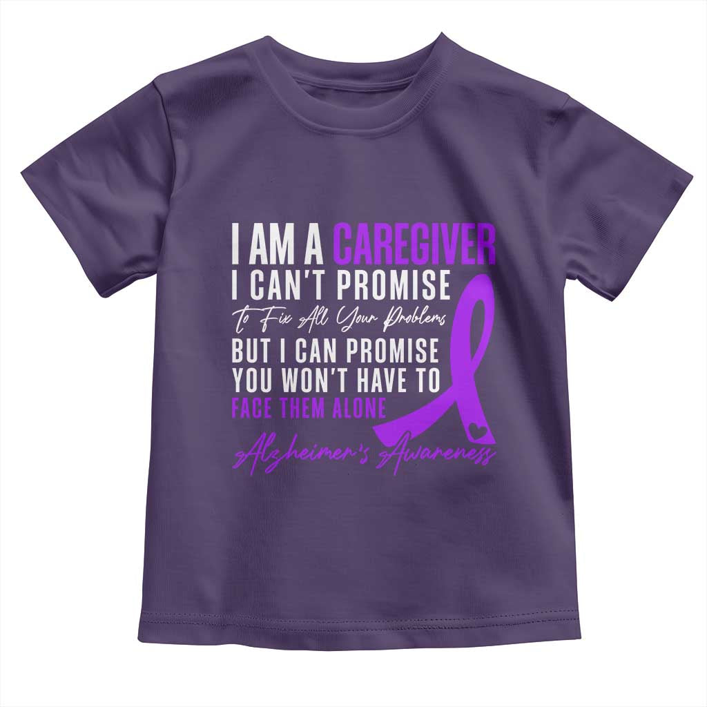 Alzheimer's Caregiver Support Toddler T Shirt Purple Ribbon Hope Graphic