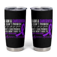 Alzheimer's Caregiver Support Tumbler Cup Purple Ribbon Hope Graphic
