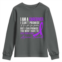 Alzheimer's Caregiver Support Youth Sweatshirt Purple Ribbon Hope Graphic