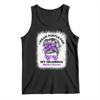 I Wear Purple For My Grandma Tank Top Alzheimers Awareness Messy Bun Graphic