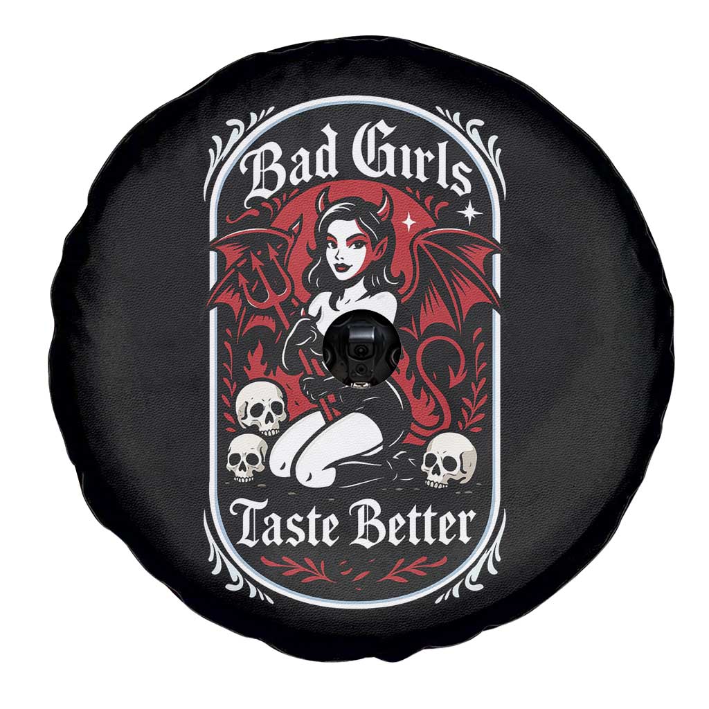 Bad Girls Taste Better Spare Tire Cover Adult Humor Devil Girl Gift - Wonder Print Shop
