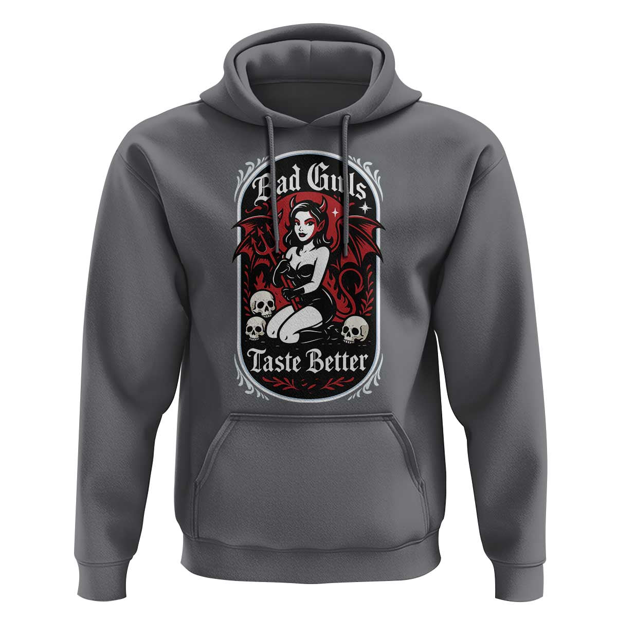 Bad Girls Taste Better Hoodie Adult Humor Devil Girl Gift - Wonder Print Shop