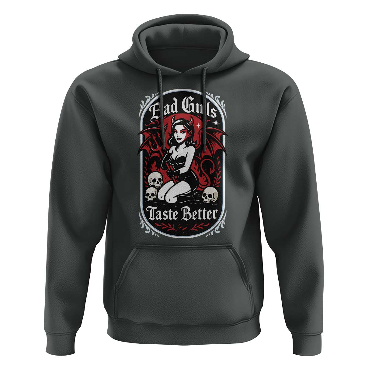 Bad Girls Taste Better Hoodie Adult Humor Devil Girl Gift - Wonder Print Shop
