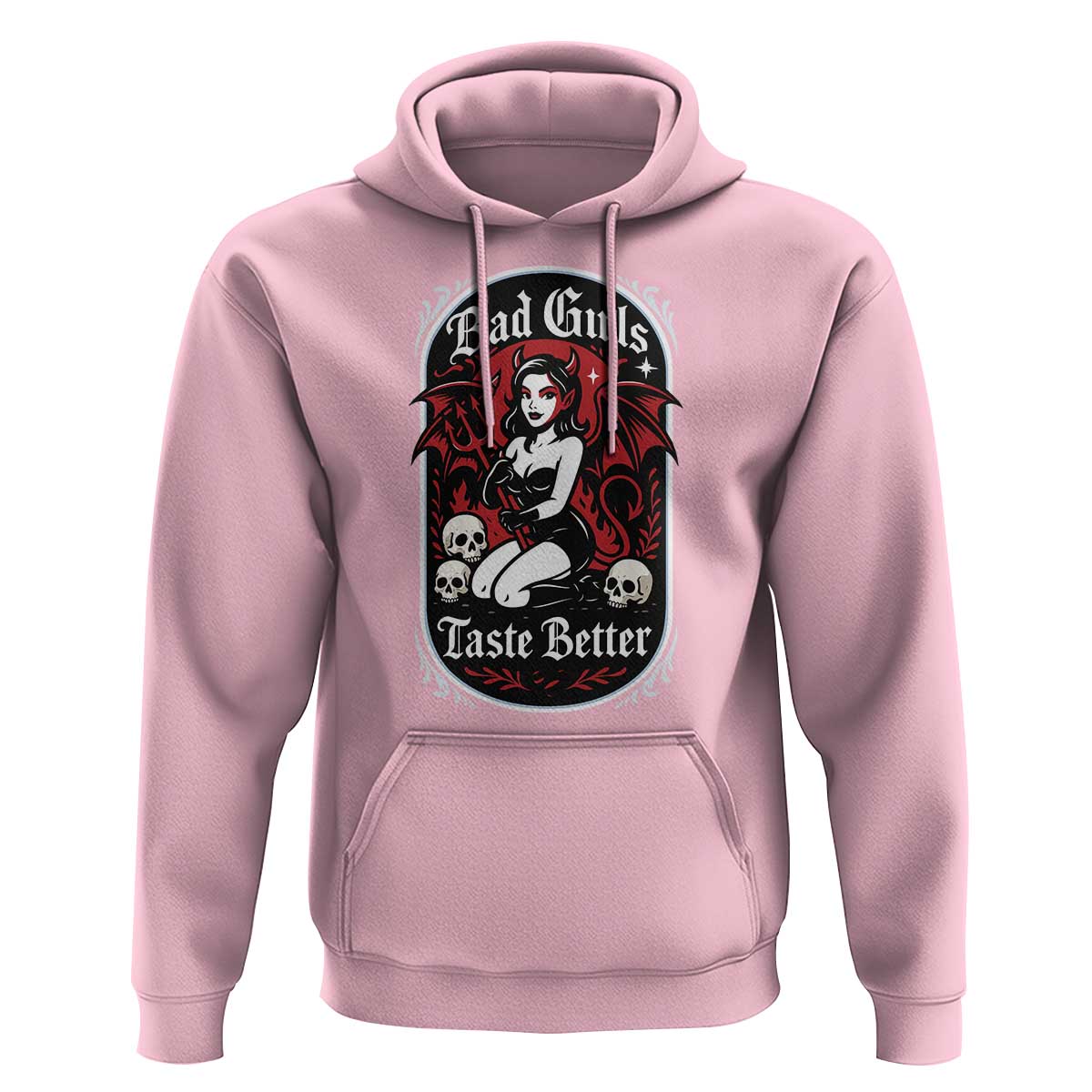 Bad Girls Taste Better Hoodie Adult Humor Devil Girl Gift - Wonder Print Shop
