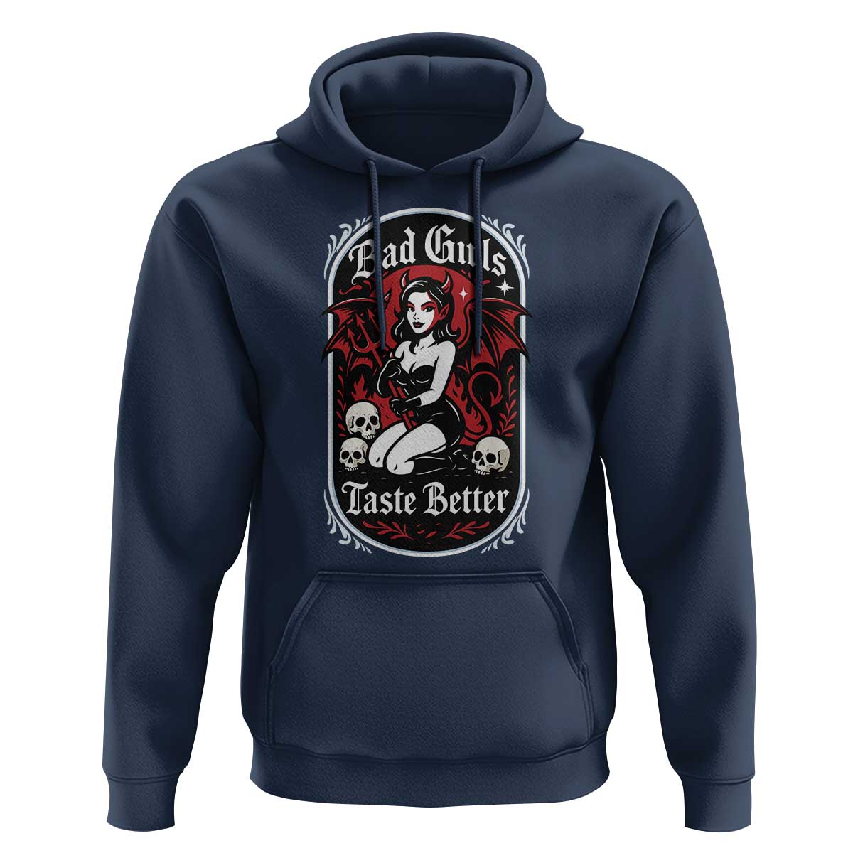 Bad Girls Taste Better Hoodie Adult Humor Devil Girl Gift - Wonder Print Shop