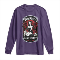 Bad Girls Taste Better Long Sleeve Shirt Adult Humor Devil Girl Gift - Wonder Print Shop