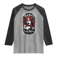 Bad Girls Taste Better Raglan Shirt Adult Humor Devil Girl Gift - Wonder Print Shop