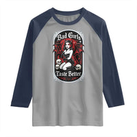 Bad Girls Taste Better Raglan Shirt Adult Humor Devil Girl Gift - Wonder Print Shop