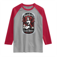 Bad Girls Taste Better Raglan Shirt Adult Humor Devil Girl Gift - Wonder Print Shop