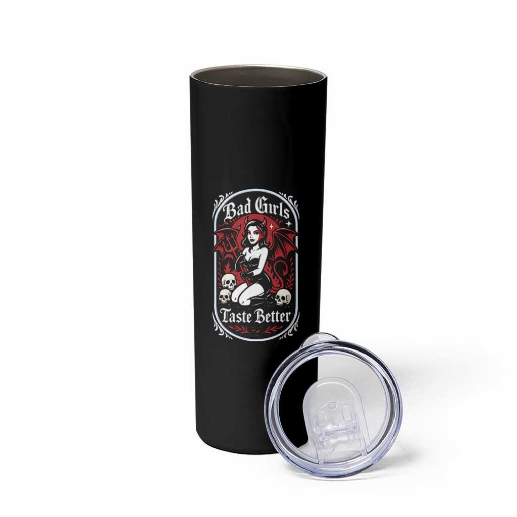 Bad Girls Taste Better Skinny Tumbler Adult Humor Devil Girl Gift