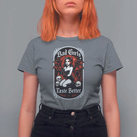 Bad Girls Taste Better T Shirt For Women Adult Humor Devil Girl Gift - Wonder Print Shop