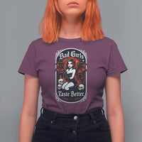 Bad Girls Taste Better T Shirt For Women Adult Humor Devil Girl Gift - Wonder Print Shop