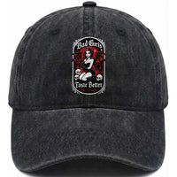 Bad Girls Taste Better Washed Cotton Baseball Cap Adult Humor Devil Girl Gift
