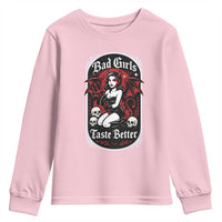Bad Girls Taste Better Youth Sweatshirt Adult Humor Devil Girl Gift - Wonder Print Shop