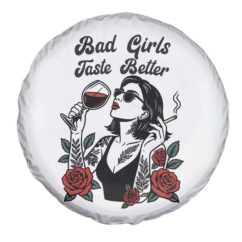 Bad Girls Taste Better Spare Tire Cover Tattoo Girl Adult Humor Gift - Wonder Print Shop