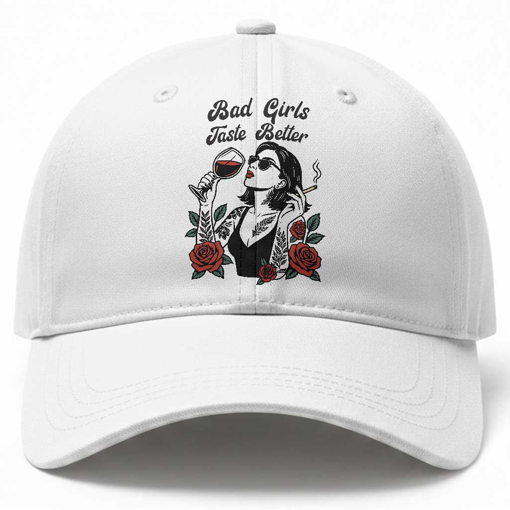 Bad Girls Taste Better Baseball Cap Tattoo Girl Adult Humor Gift