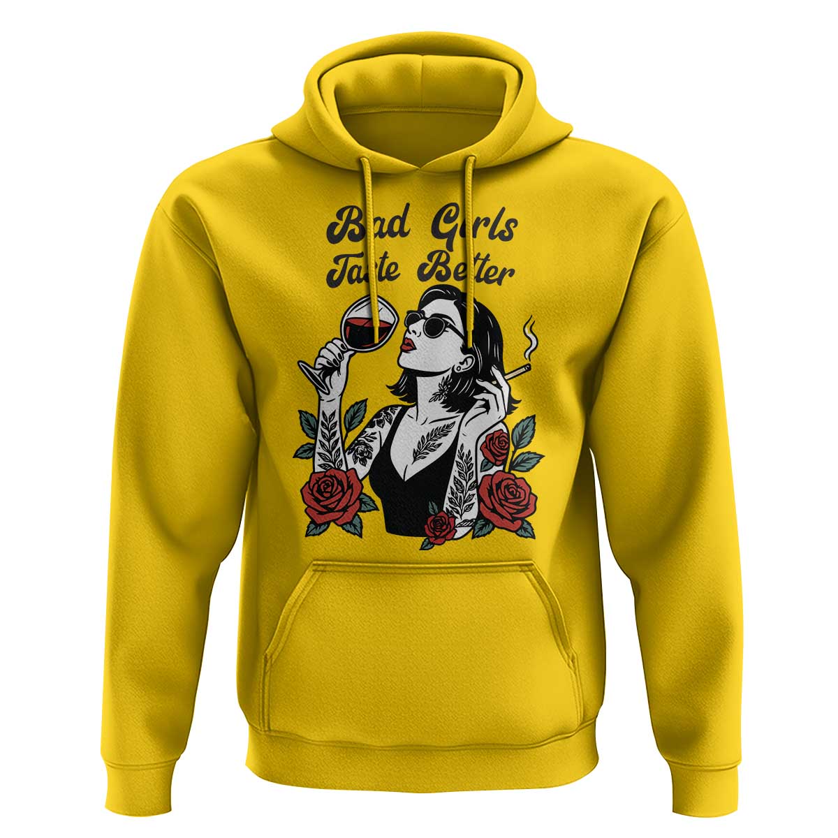 Bad Girls Taste Better Hoodie Tattoo Girl Adult Humor Gift - Wonder Print Shop