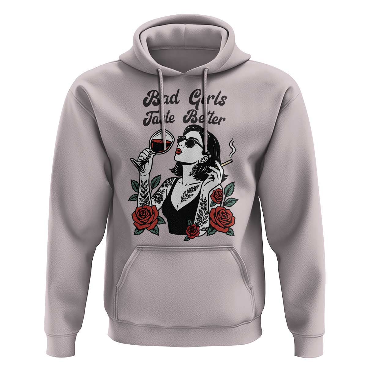 Bad Girls Taste Better Hoodie Tattoo Girl Adult Humor Gift - Wonder Print Shop