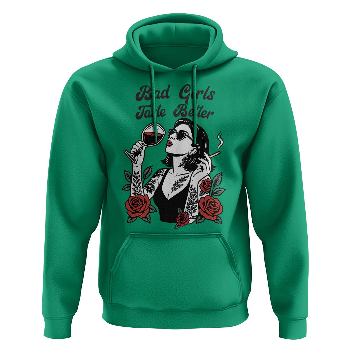 Bad Girls Taste Better Hoodie Tattoo Girl Adult Humor Gift - Wonder Print Shop