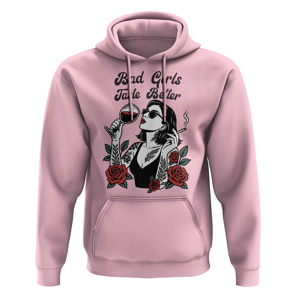 Bad Girls Taste Better Hoodie Tattoo Girl Adult Humor Gift - Wonder Print Shop