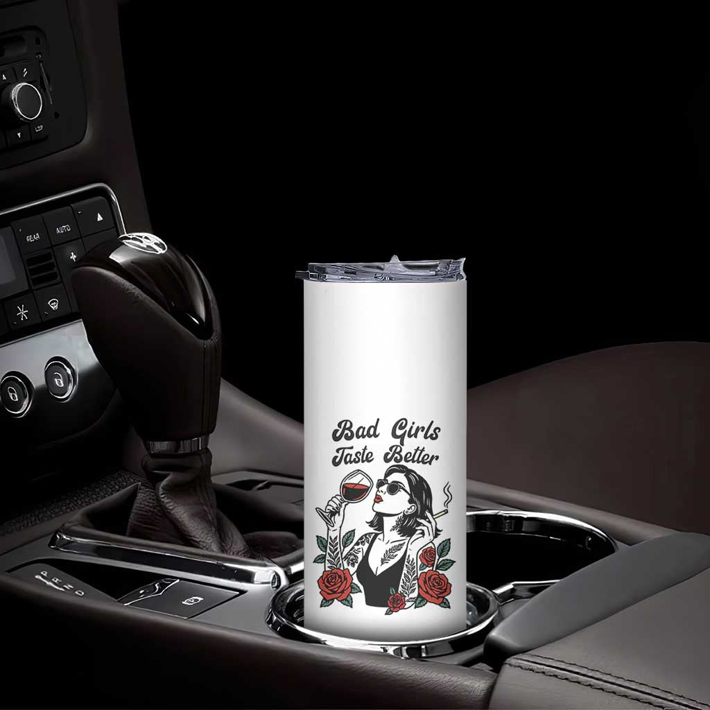 Bad Girls Taste Better Skinny Tumbler Tattoo Girl Adult Humor Gift