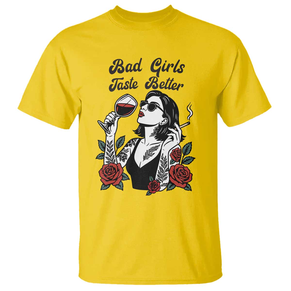 Bad Girls Taste Better T Shirt Tattoo Girl Adult Humor Gift - Wonder Print Shop