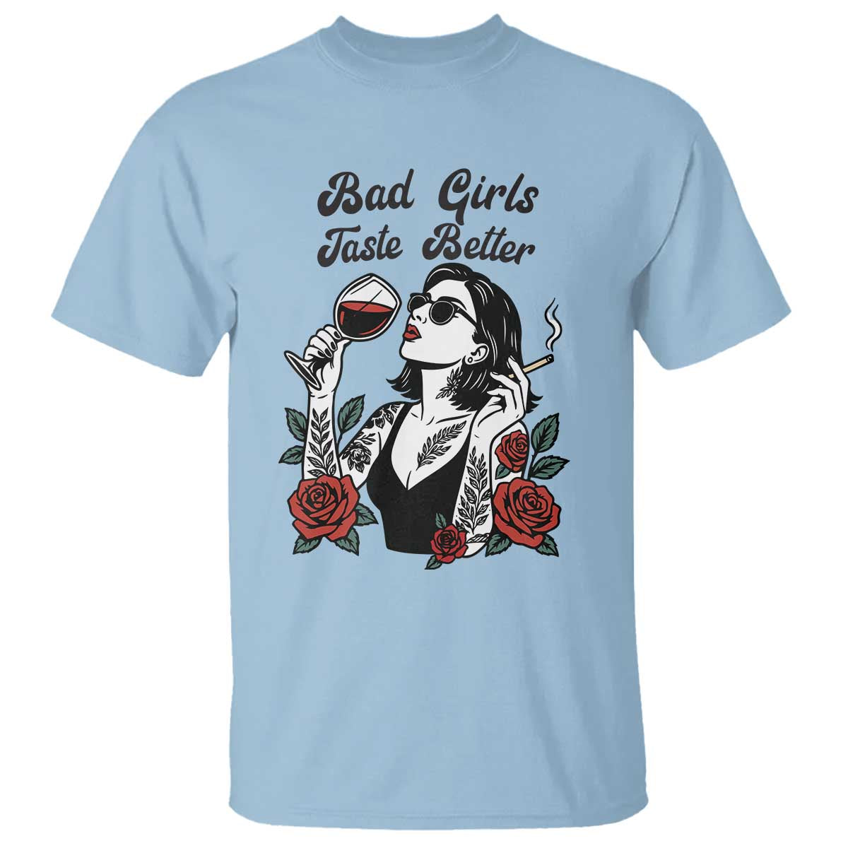 Bad Girls Taste Better T Shirt Tattoo Girl Adult Humor Gift - Wonder Print Shop