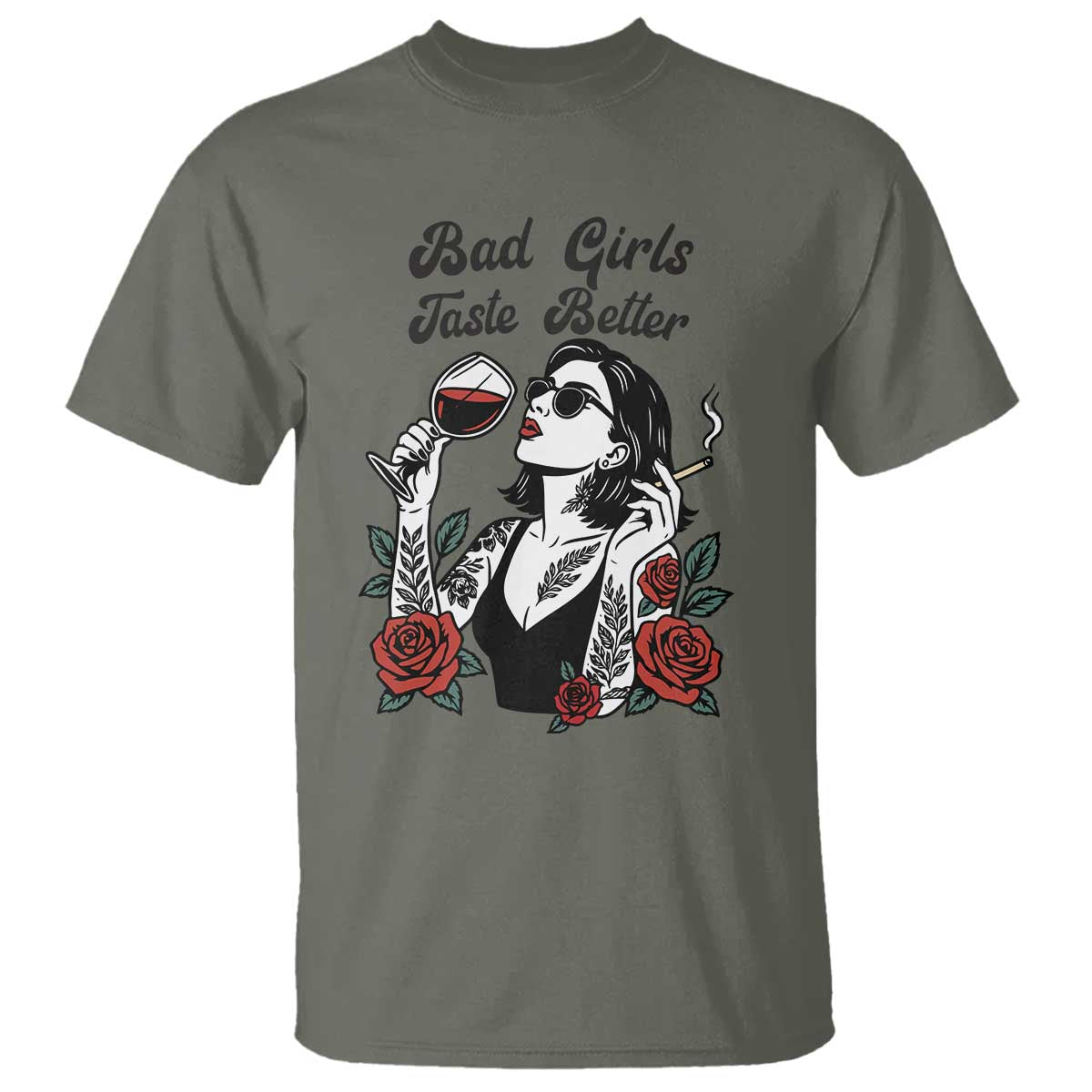 Bad Girls Taste Better T Shirt Tattoo Girl Adult Humor Gift - Wonder Print Shop