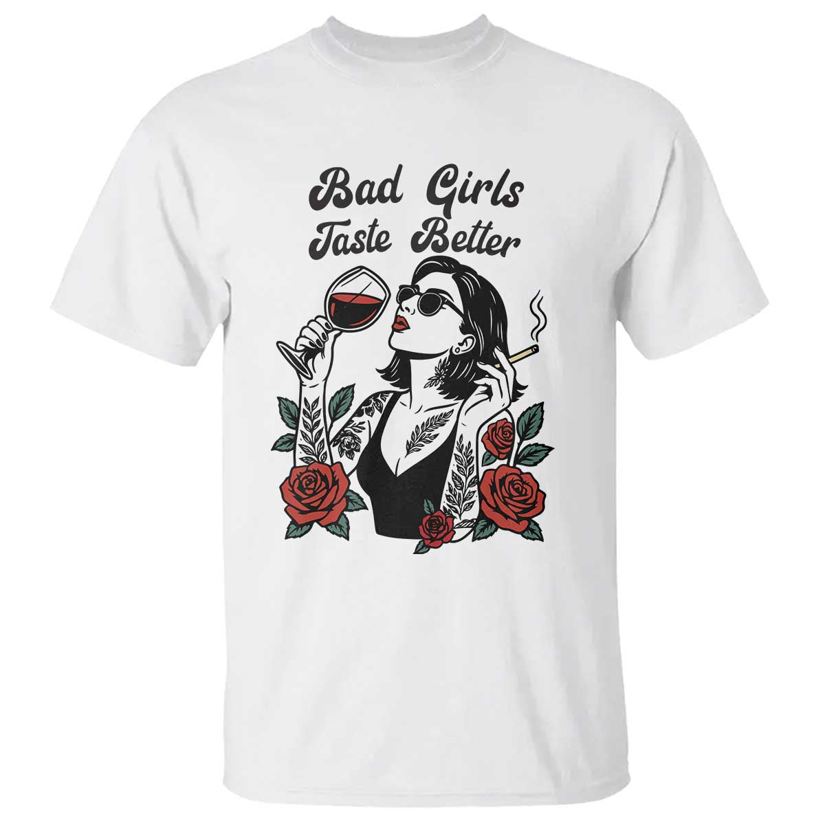 Bad Girls Taste Better T Shirt Tattoo Girl Adult Humor Gift - Wonder Print Shop