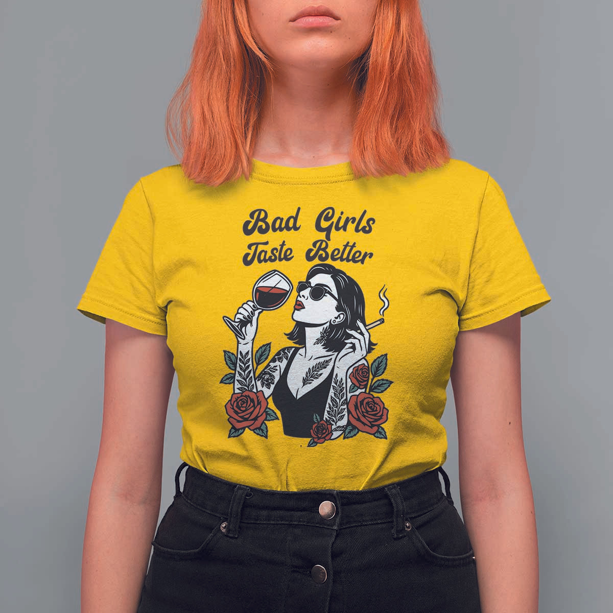Bad Girls Taste Better T Shirt For Women Tattoo Girl Adult Humor Gift - Wonder Print Shop