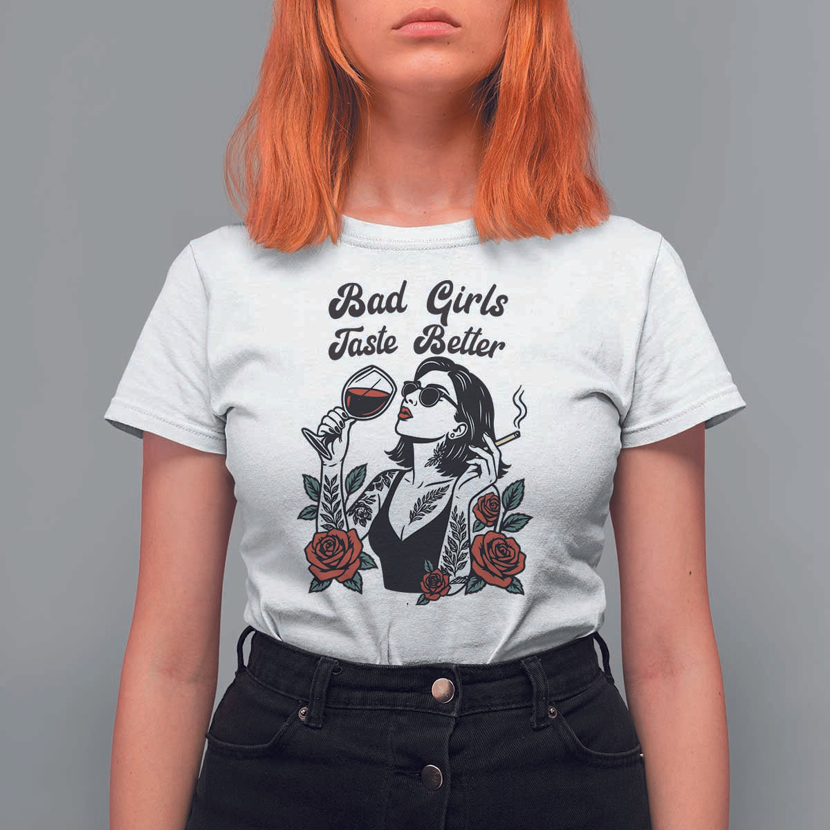 Bad Girls Taste Better T Shirt For Women Tattoo Girl Adult Humor Gift - Wonder Print Shop