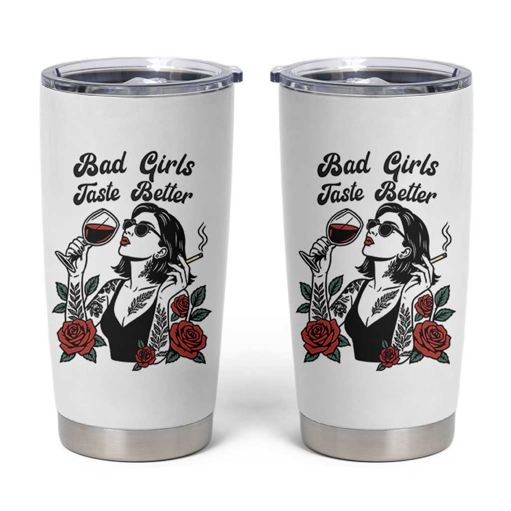 Bad Girls Taste Better Tumbler Cup Tattoo Girl Adult Humor Gift