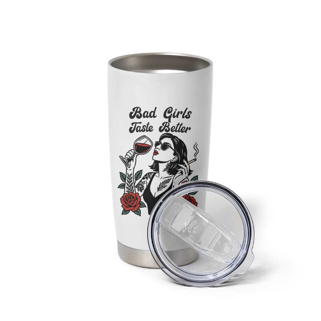 Bad Girls Taste Better Tumbler Cup Tattoo Girl Adult Humor Gift