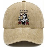 Bad Girls Taste Better Washed Cotton Baseball Cap Tattoo Girl Adult Humor Gift