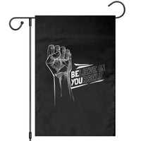 Believe In Yourself Garden Flag Strong Fist Motivational Quote - Wonder Print Shop