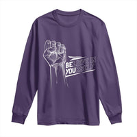 Believe In Yourself Long Sleeve Shirt Strong Fist Motivational Quote - Wonder Print Shop