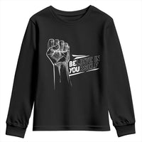 Believe In Yourself Youth Sweatshirt Strong Fist Motivational Quote - Wonder Print Shop