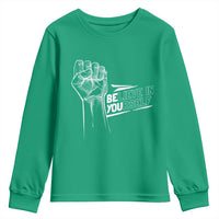Believe In Yourself Youth Sweatshirt Strong Fist Motivational Quote - Wonder Print Shop