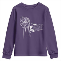 Believe In Yourself Youth Sweatshirt Strong Fist Motivational Quote - Wonder Print Shop