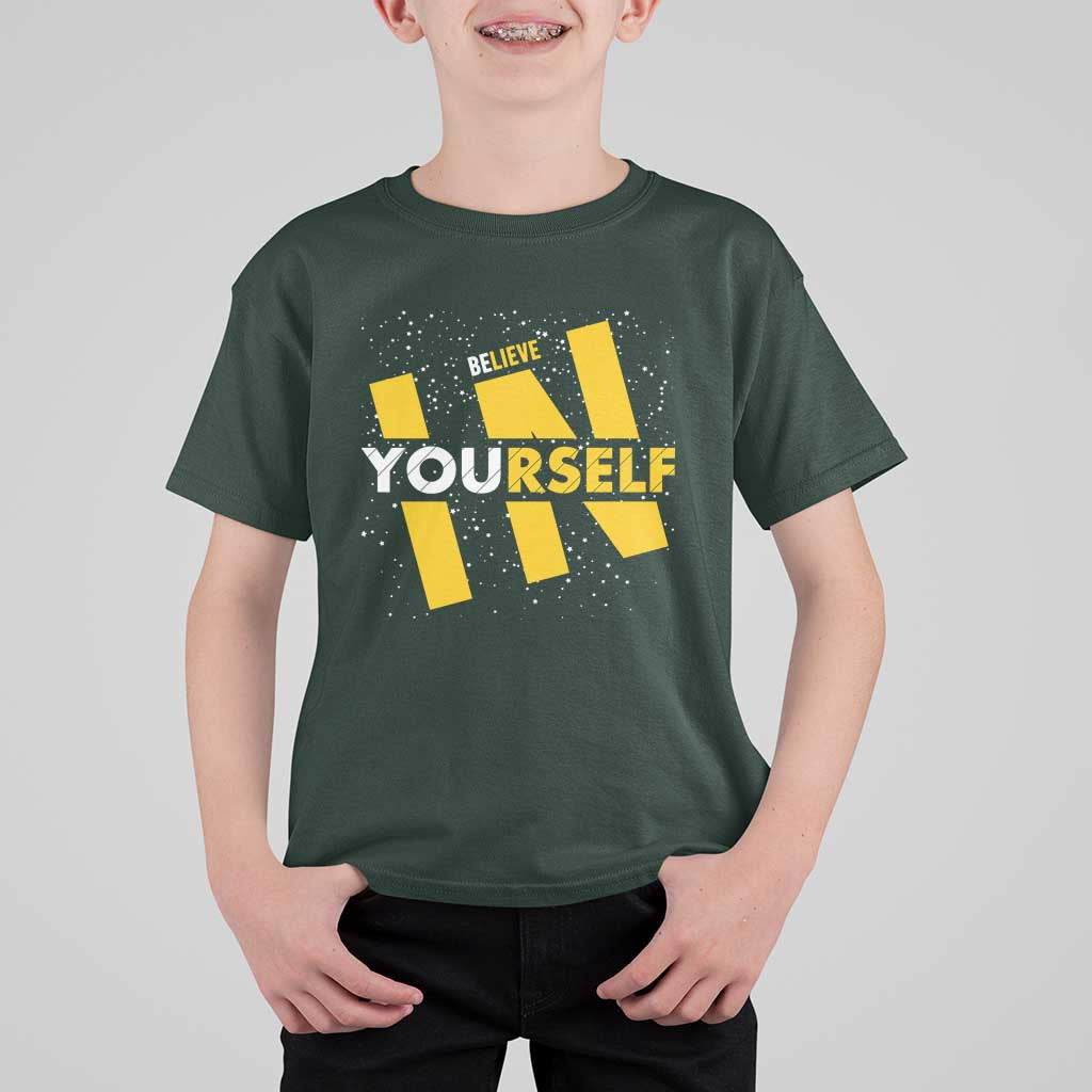 Inspirational Quote T Shirt For Kid Believe In Yourself Motivation - Wonder Print Shop
