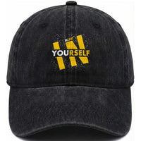 Inspirational Quote Washed Cotton Baseball Cap Believe In Yourself Motivation