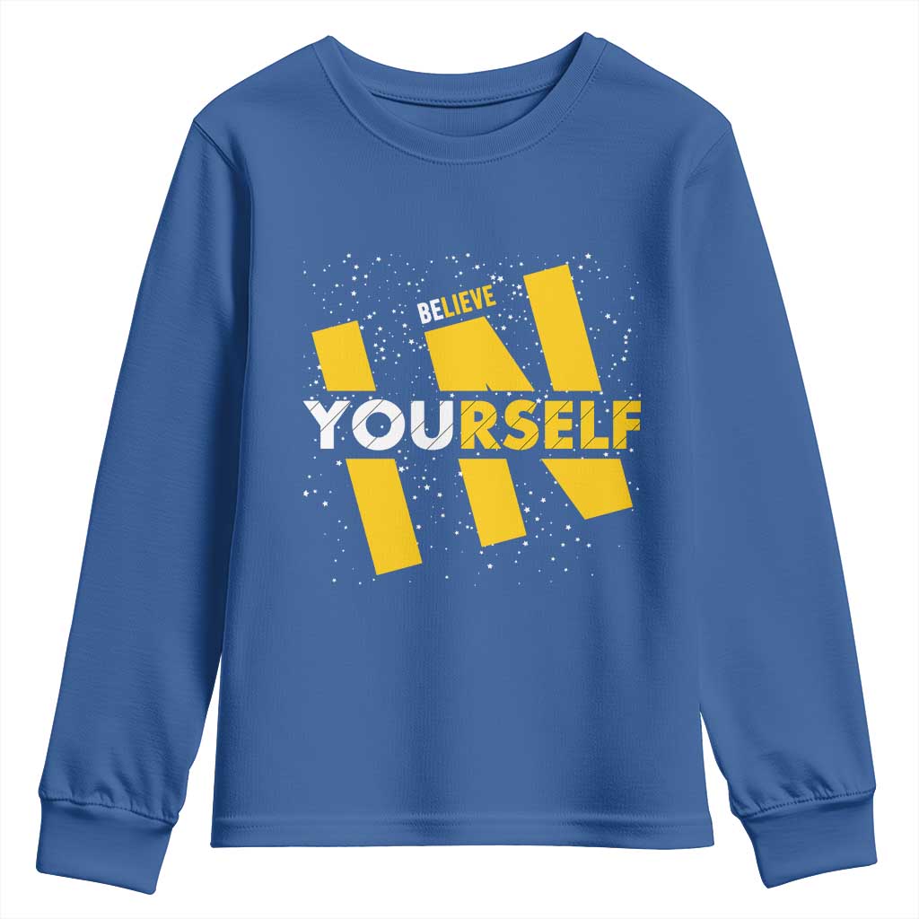 Inspirational Quote Youth Sweatshirt Believe In Yourself Motivation - Wonder Print Shop