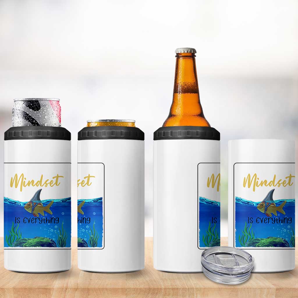 Mindset Is Everything 4 in 1 Can Cooler Tumbler Positive Thinking Motivation